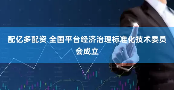配亿多配资 全国平台经济治理标准化技术委员会成立